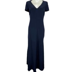 Show Me Your Mumu Womens Navy Fit & Flare V-Neck Mermaid Formal Maxi Dress sz M